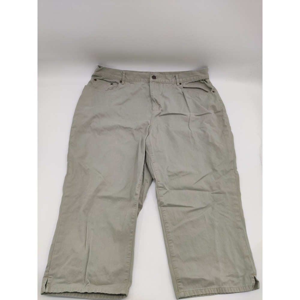 Lauren Jeans Co Ralph Lauren Sage Green Cotton Cropped Capri Pants 16W